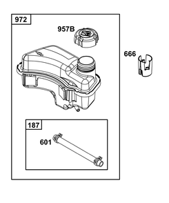 Fuel Supply Group Diagram and Parts List for 09P902-0018-H5 020000 - 09Z999 Briggs and Stratton Engine